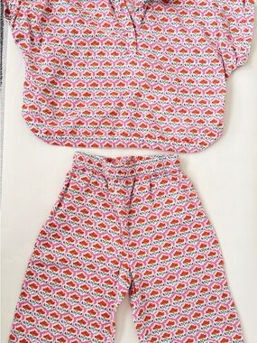 Zara Pink Floral Print Two-Piece Pajama Set